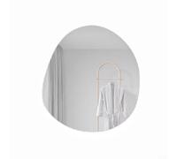 Espejo de pared de forma irregular para sala de estar y dormitorio, para tocador, espejo decorativo moderno sin marco para espacios interiores elegantes (36 x 40 cm)