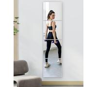 Espejo de pared de longitud completa, 12 x 12 pulgadas x 4 piezas, espejo acrílico irrompible de cuerpo completo para dormitorio, cuadrados, hojas de espejo inastillables, montado en la pared para