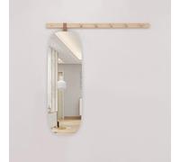 Espejo de pared de longitud completa con ganchos para abrigos, espejo multifuncional 2 en 1 para dormitorio y entrada con perchero colgante para ahorrar espacio