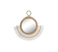 DKD Home Decor Espejo de Pared Cristal Marrón Ratán (68 x 2 x 68 cm)