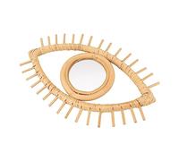 Espejo de Pared en Forma de Ojo, Espejo de Ojo de Ratán Hecho a Mano, Espejo de Maquillaje de Pared, Decoración de Pared, Adornos Artesanales Simbólicos para Decoración del Baño