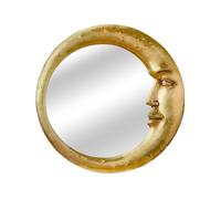 Espejo de pared - Espejo de 9 pulgadas | Espejo Acrílico - Moon Face Design Decorative Makeup Mirror Retro 90S Estilo Ligero Colgante para Dormitorio Sala de Baño Decoración de Ha