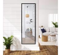 Espejo de Pared Espejo de Puerta Espejo Colgante con Gancho Espejo para Dormitorio y Entrada 107x36,5 centímetros, Negro