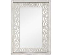 Espejo de Pared Fabricado en España - Varios tamaños y acabados | MOD-Surat | Acabado Artesanal - Ideal Para Salón, Recibidor, Vestidor, Dormitorio y Baño. (Blanco Envejecido, 70x90 cm)