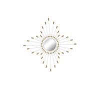 Espejo de pared home esprit blanco dorado metal cristal 80 x 2,5 x 80 cm 80 cm