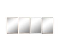 Espejo de pared home esprit blanco marrón beige gris cristal poliestireno 63,3 x 2,6 x 89,6 cm (4 unidades)