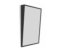 Espejo de pared inclinable fijo para baños, marco de acero inoxidable, visibilidad completa, compatible con ADA, apto para discapacitados, negro, 36 pulgadas de largo x 24 pulgadas de ancho, perfecto