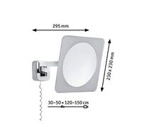 Espejo de pared LED Paulmann Bela, cromado, IP44, enchufe