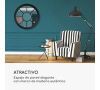 Espejo de pared Leeds Marco de madera auténtica Redondo Ø 90 cm Casa Chic