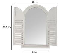 Espejo De Pared Marco De Madera Blanco Con Ventanas Abatibles Antik Shabby Chic