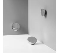 Espejo de pared New Works Aura Large, Ø 13 cm, acero inoxidable