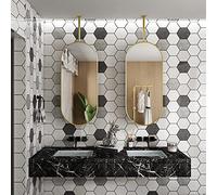 Espejo de Pared Ovalado con Marco de Metal Dorado y Brazo para Colgar en el Techo, Espejo elíptico para baño, Pasillo y Afeitado | Espejo de una Pieza con Marco de Metal Dorado (tamaño: 40 x