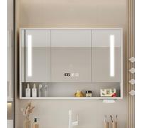 Espejo de pared para botiquín con estantes, solución de almacenamiento antivaho para baño, no empotrado para una fácil instalación