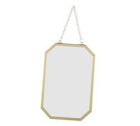 Espejo de pared rectangular pequeño minimalista con cadena para colgar, decoración versátil para baño, dormitorio, entrada y sala de estar, diseño multifuncional que ahorra espacio