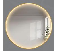 Espejo de pared redondo LED - Espejo de maquillaje de aluminio retroiluminado, espejo cosmético inastillable para dormitorio, alto CRI ≥90, elegante diseño funcional para una iluminación y reflejo