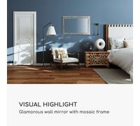 Casa Chic Espejo de pared Watford 90 x 60 cm Madera real Azulejos de cristal con efecto de mosaico