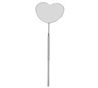 Espejo de pestañas en Forma de corazón, Espejo de pestañas de Maquillaje portátil Profesional de Acero Inoxidable para extensión de pestañas (Plata)