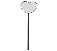 Espejo de pestañas en Forma de corazón, Espejo de pestañas de Maquillaje portátil Profesional de Acero Inoxidable para extensión de pestañas (Negra)