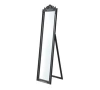 Espejo de pie arezzo - 160x40 cm - inclinable - ajustable - marco eucalipto - gris oscuro [en.casa]