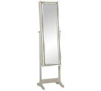 Espejo de Pie con Puerta de PS con Marco de Espejo en Blanco 40,5x38x161cm, INT. 26x110cm
