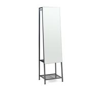 Espejo de pie y perchero 2 en 1 klilbojle 160x40x35 cm - negro [en.casa]