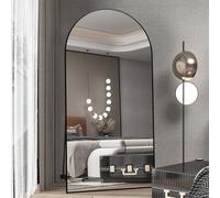 Espejo de Piso de Cuerpo Completo de 180 * 80 cm, Espejo de Piso para Dormitorio con Soporte, Espejo de Pie Extra Grande con Delgado de Aleación de Aluminio