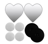 Espejo De Punto Ciego, Vidrio Gran Angular 2X, 6x6 Cm, EspejoDe Punto Ciego Para Automóvil, Espejo Lateral Retrovisor, Diseño Compacto En Forma De Corazón, Para Estacionar, Cambiar De Carril,