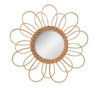 Atmosphera Espejo de ratán con diseño de flor 38 x 2 cm Dorado