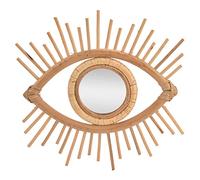 Espejo De Ratán Para Decoración De Pared De Ojos, Espejo De Maquillaje Nórdico, Espejo Para Colgar En La Pared Con Forma De Ojo Tejido De Ratán, Espejos Bohemios Hechos A Mano Con Ojo Artístico Espect