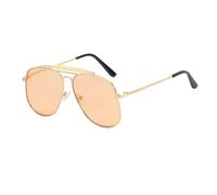 Espejo de sapo Mujeres Gafas de marco de metal Hombres Ultra luz UV resistente Gafas de sol de conducción (Gris)