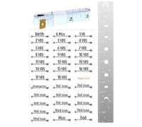Espejo de tabla de crecimiento para niños, regla de medición de altura acrílica, regla de altura inastillable con calcomanías de marcado para niñas y niños pequeños