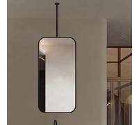 Espejo de Techo Colgante, Espejo de Pared Rectangular Decorativo para baño, Aseo y Afeitado, Espejos de tocador HD con Marco de Metal Negro, claros y prácticos - Se Puede Personalizar (50 cm