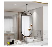 Espejo de Techo de Doble Cara con rotación de 360°, suspendido y Flotante, Ideal para el hogar o el Hotel (Negro, 40x60cm).