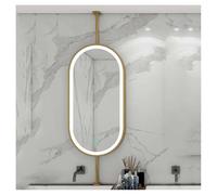 Espejo de Techo, Espejo LED para baño, Espejo Flotante de Metal, Brillo Ajustable, Ideal para Entrada, guardarropa y decoración del hogar (Perfil Personalizable) (Dorado, 60 x 90 cm)