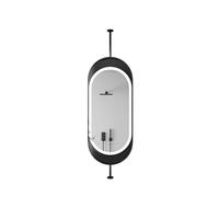 Espejo de Techo Giratorio de Forma Ovalada, iluminación LED for Espejo de tocador de baño, Adecuado for decoración del hogar y del Hotel(Black,60x120cm)