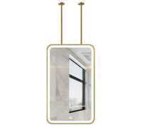 Espejo de Techo Rectangular Decorativo para baño, Marco de Metal Negro con Doble Varilla, Ideal para Sala de Estar, baño, Dormitorio o Entrada.(40cmx70cm)