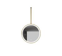 Espejo de Techo Redondo de Doble Cara, Espejo de baño con iluminación LED, Temperatura de Color Ajustable en 3 Colores, Giratorio 360°, Apto for hogar y Hotel.(Gold,60x60cm)