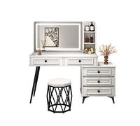 Espejo De Tocador Con Luces Y Juego De Mesa Tocador, dormitorio, Simple, pequeño apartamento, mesa de maquillaje con espejo, escritorio, almacenamiento, conjunto de armario lateral Tocador Adolescente