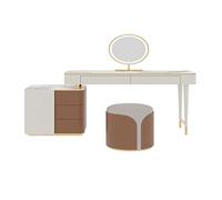 Espejo De Tocador Con Luces Y Juego De Mesa Tocador ligero de lujo de gama alta, tocador de losa de roca, armario de almacenamiento, juego de tocador for dormitorio interior Tocador Adolescente Con Es