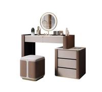 Espejo De Tocador Con Luces Y Juego De Mesa Tocador minimalista moderno, mesa de maquillaje for dormitorio con espejo, gabinete de almacenamiento for el hogar integrado Tocador Adolescente Con Espejo