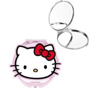 Espejo de tocador Hello Kitty plegable con doble espejo y diseño clásico en forma redonda | Accesorio portátil rosa con imagen frontal y estructura segura para niñas y jóvenes fanáticas de Sanrio
