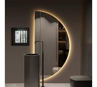 Espejo de tocador LED, espejo de pared antivaho con 3 luces de color, elegante decoración del hogar para baño y entrada, 50 x 100 cm