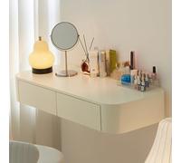 Espejo de tocador montado en la pared, mesa de maquillaje pequeña con 2 cajones, mesita de noche para dormitorio, escritorio de maquillaje, regalo para niñas y mujeres (60 x 42 x 16 cm)