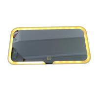 Espejo de tocador para automóvil con luces LED,24x1,2x12cm Espejo cosmético para coche,ABS espejos de maquillaje con control táctil,3 Modos de Luz y 60 LED,para Coche,Camión,SUV