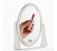 Espejo de tocador para el baño con diseño giratorio de 360°, cara con base acrílica transparente, que un aumento de 1X y 7X. Ideal para usar en el baño, dormitorio, o mientras viajas.