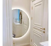 Espejo de tocador retroiluminado para Entrada, Espejo LED Regulable de 3 Colores, Espejo Decorativo semicircular de 33 * 47 Pulgadas, Espejo de baño Inteligente antivaho, Espejo de Cuerpo en