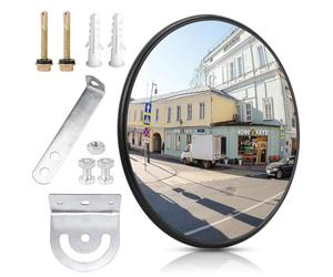 Espejo de tráfico, 30 cm de ancho de visión convexo, espejo de seguridad de tráfico, espejo convexo de visión panorámica redonda, espejo panorámico, espejo parabólico, espejo de observación, para