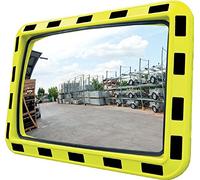 Espejo de tráfico 60 x 40 cm arqueada de la Industria de espejo con Negra Tiras reflectantes de seguridad Espejo Convex taffic Mirror Observación Espejo