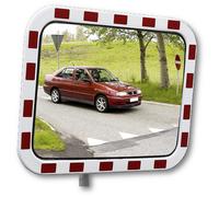 Espejo de tráfico de cristal acrílico Dan-MIRROR, marco de poliestireno, rectangular