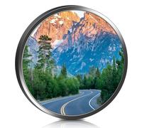 Espejo de tráfico: espejo convexo de 30 cm, espejo convexo redondo, espejo parabólico, espejo panorámico para garaje, tráfico, calzadas, patio, almacén, uso en exteriores e interiores, color negro